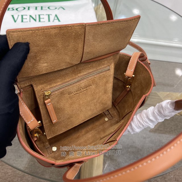 Bottega veneta高端女包 KF008 寶緹嘉新款Arco29 粘土色 BV經典款mini平紋皮編織女手提包  gxz1122